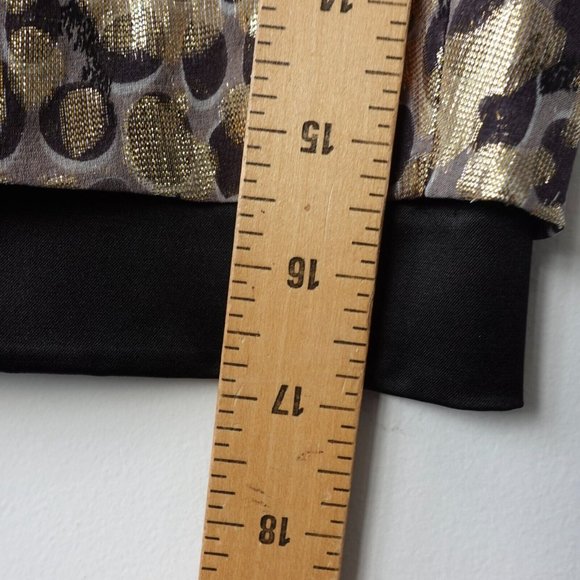 Club Monaco Skirt 2 Mini Gold Metallic XS Sparkle Bling Brocade Casual Party - Picture 5 of 7